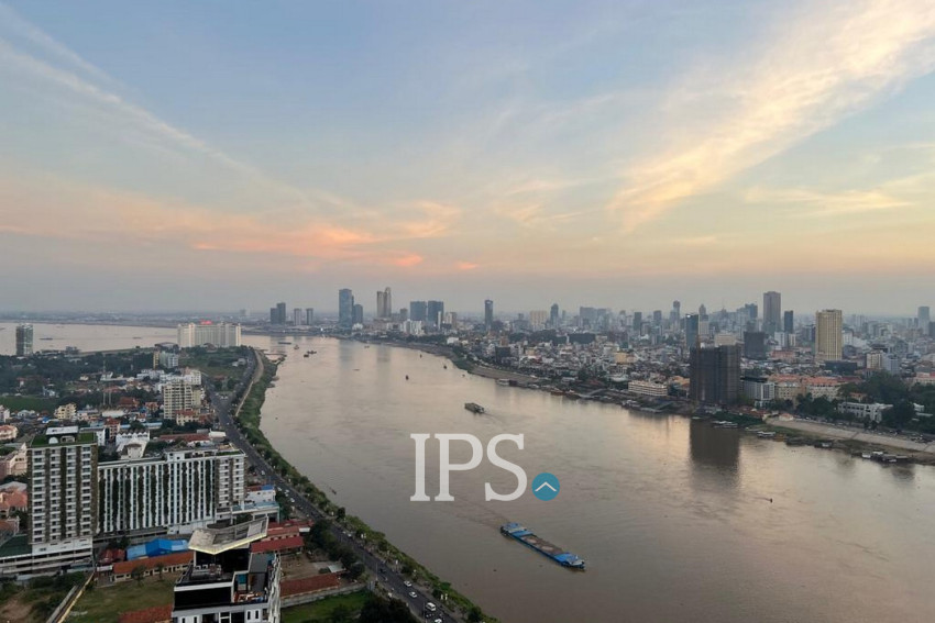 17th Floor Studio Room Condo For Rent - Wealth Mansion, Chroy Changvar, Phnom Penh