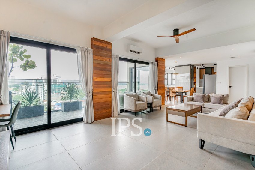 3 Bedroom Serviced Apartment For Rent - Tonle Bassac, Phnom Penh