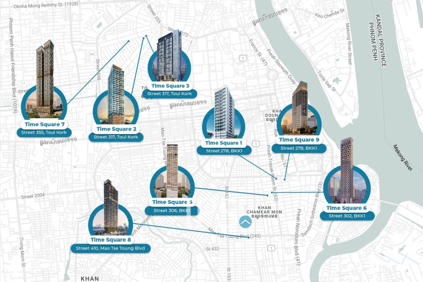 Time Square 9 Condominium - Street 278,  BKK1, Phnom Penh