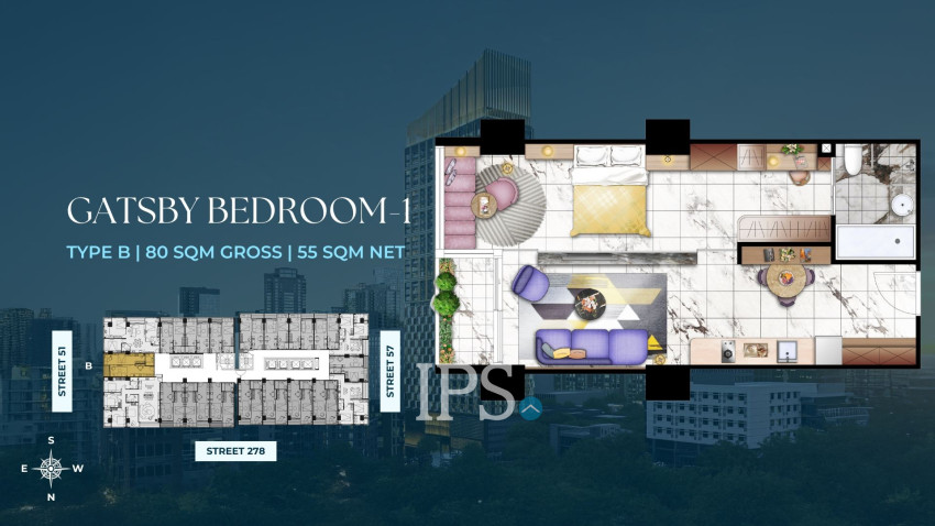 Time Square 9 Condominium - Street 278,  BKK1, Phnom Penh