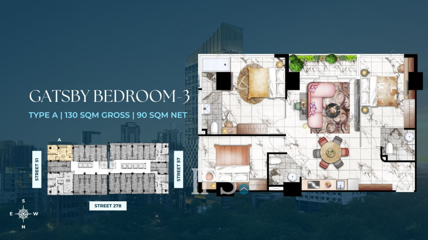 Time Square 9 Condominium - Street 278,  BKK1, Phnom Penh