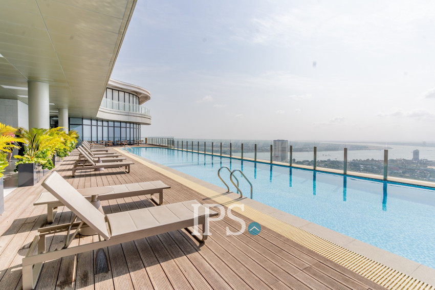 45 Sqm Studio Condo For Rent - Wealth Mansion, Chroy Changvar, Phnom Penh