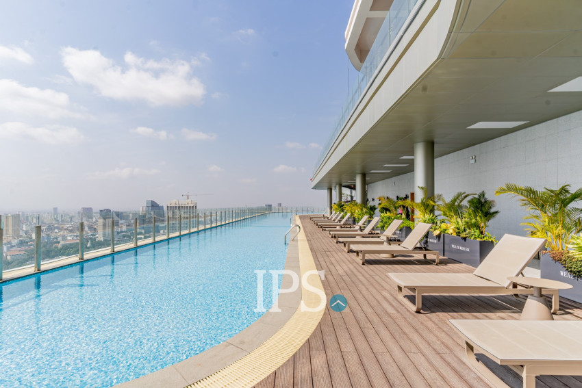 45 Sqm Studio Condo For Rent - Wealth Mansion, Chroy Changvar, Phnom Penh