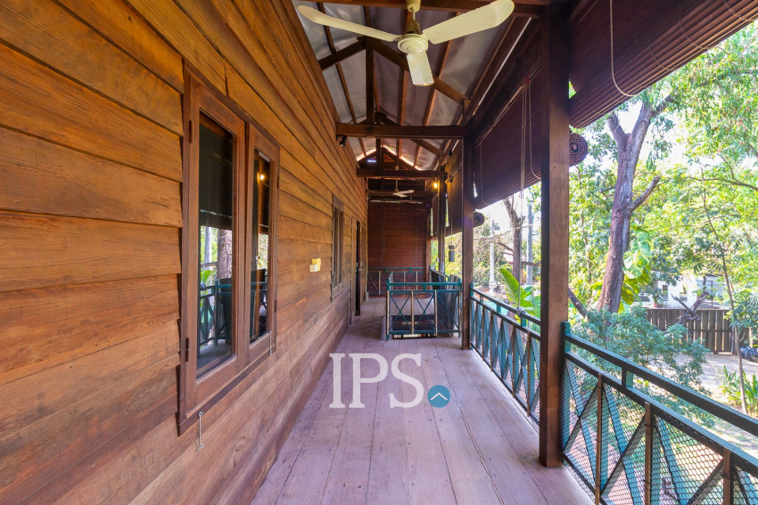 3 Bedroom Compound Wooden House For Rent - Sala Kamreuk, Siem Reap