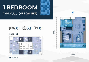 1 Bedroom Condo For Sale - GATO Tower, BKK1, Phnom Penh thumbnail