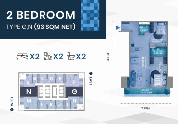 2 Bedroom Condo For Sale - GATO Tower, BKK1, Phnom Penh thumbnail