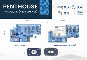 6 Bedroom Penthouse For Sale - GATO Tower, BKK1, Phnom Penh thumbnail