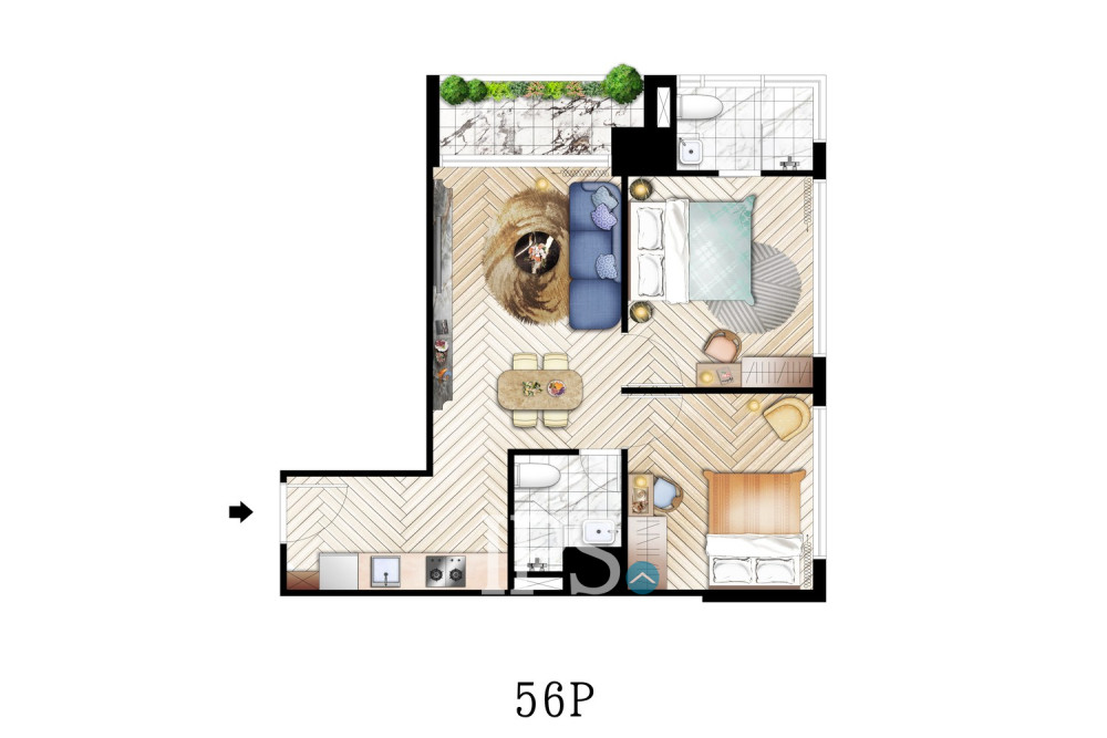 2 Bedroom Condo For Sale Type A - Time Square 11, BKK3, Phnom Penh - Image 6 2 Bedroom Condo For Sale Type A - Time Square 11, BKK3, Phnom Penh - Image 6