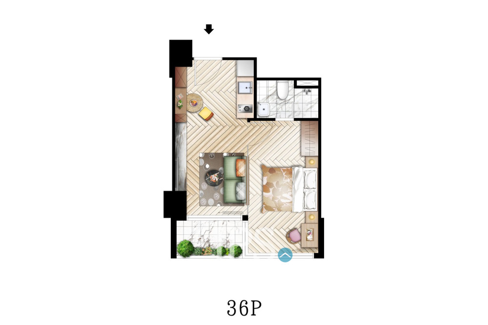 1 Bedroom Condo For Sale Type B - Time Square 11, BKK3, Phnom Penh - Image 5 1 Bedroom Condo For Sale Type B - Time Square 11, BKK3, Phnom Penh - Image 5