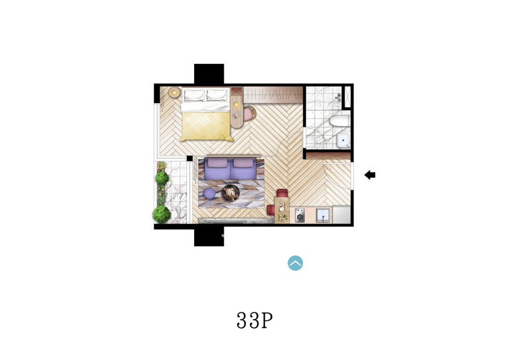 1 Bedroom Condo For Sale Type C - Time Square 11, BKK3, Phnom Penh - Image 24 1 Bedroom Condo For Sale Type C - Time Square 11, BKK3, Phnom Penh - Image 24