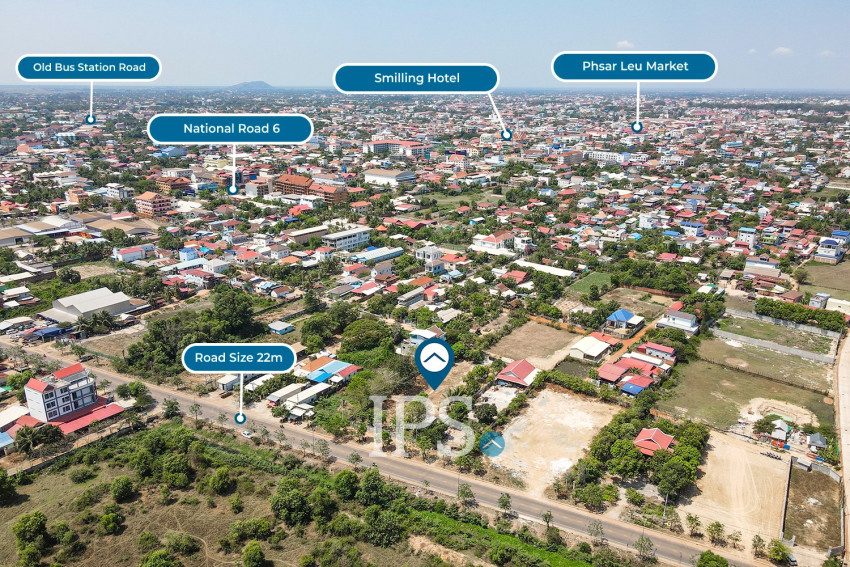 ដីពាណិជ្ជកម្មទំហំ 2,400 ម៉ែត្រការ៉េ សម្រាប់ជួល - ស្លរក្រាម សៀមរាប