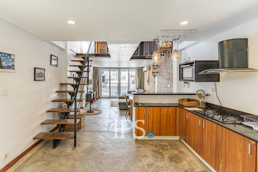Renovated Loft 2 Bedroom Apartment For Sale - Phsar Kandal 1, Phnom Penh