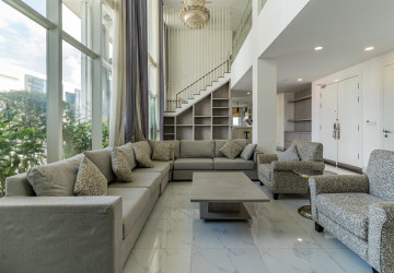 Duplex 5 Bedroom Serviced Penthouse For Rent - BKK1, Phnom Penh thumbnail