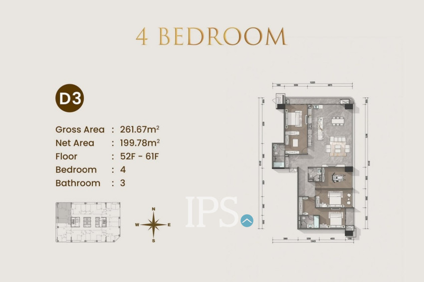 4 Bedroom Condo For Sale Type D2 - Le Conde 2, BKK1, Phnom Penh