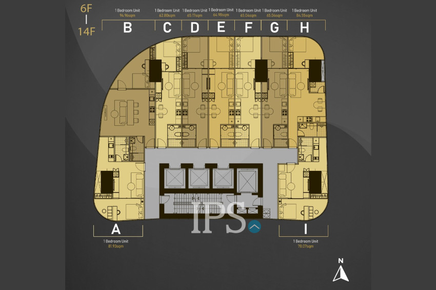 2 Bedroom Condo For Sale Type L - Citadel Manor, Toul Tum Poung 2, Phnom Penh