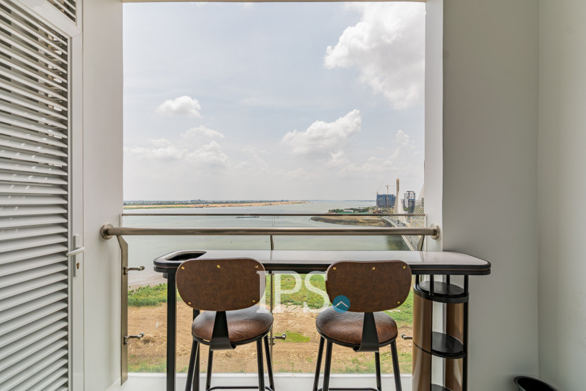 45 Sqm Studio Condo For Rent - Diamond Bay Garden, Tonle Bassac, Phnom Penh