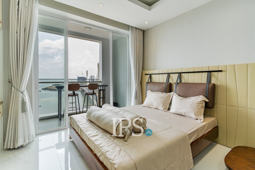 45 Sqm Studio Condo For Rent - Diamond Bay Garden, Tonle Bassac, Phnom Penh