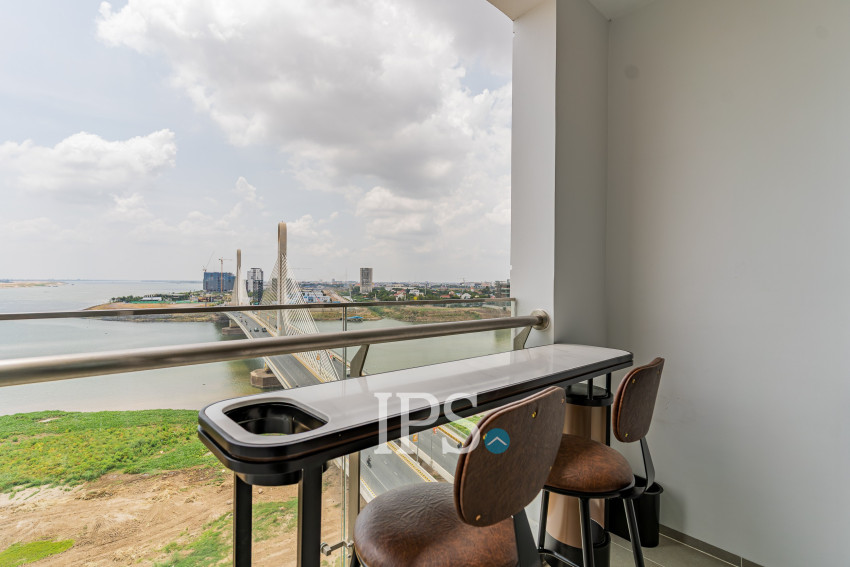 45 Sqm Studio Condo For Rent - Diamond Bay Garden, Tonle Bassac, Phnom Penh