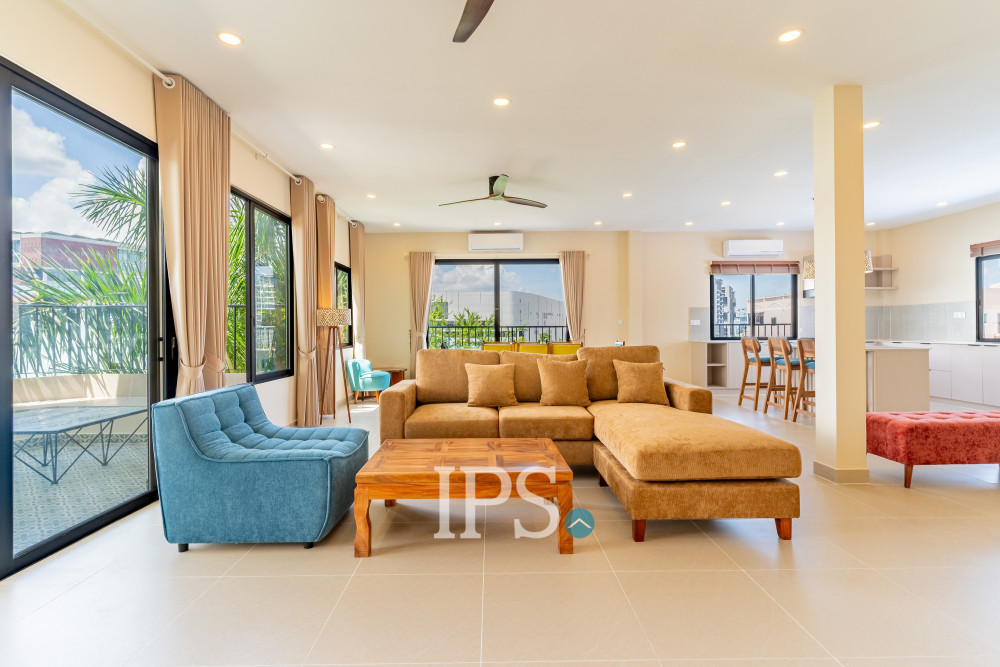 Renovated 3 Bedroom Apartment For Rent - Chroy Changvar, Phnom Penh - Image 2