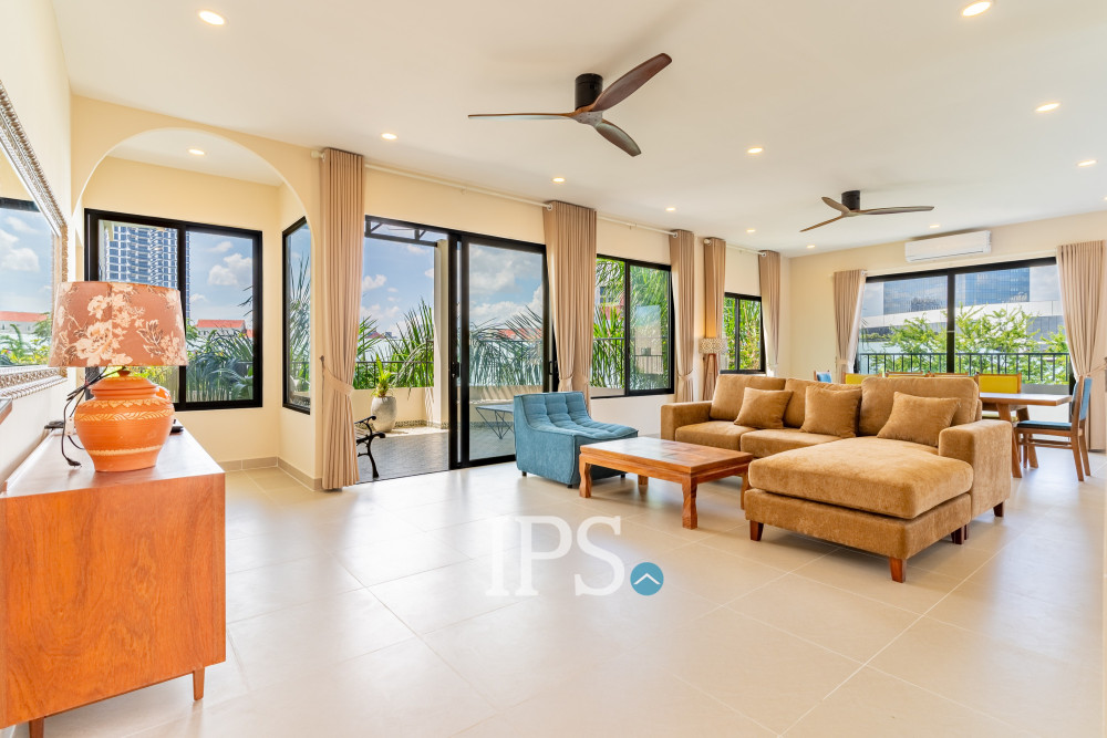 Renovated 3 Bedroom Apartment For Rent - Chroy Changvar, Phnom Penh
