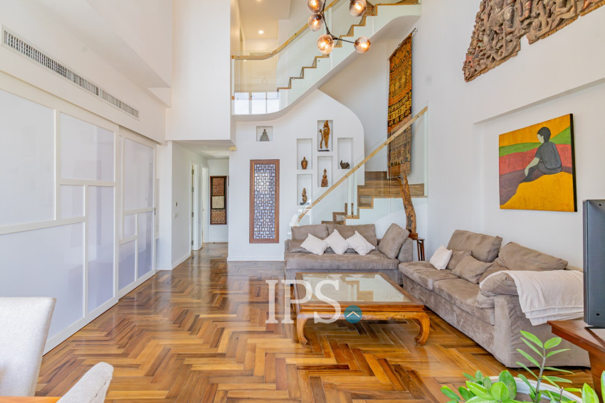 Duplex 3 Bedroom Serviced Apartment For Rent - Tonle Bassac, Phnom Penh