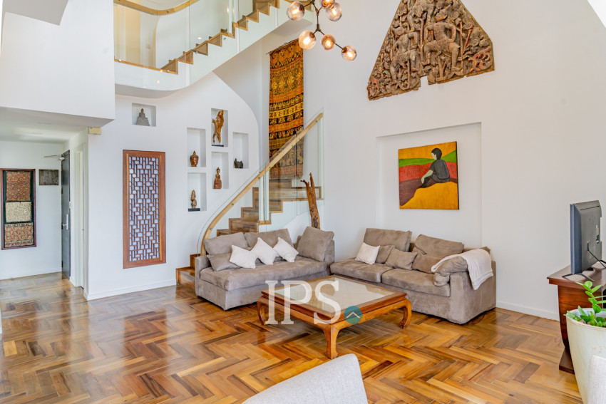 Duplex 3 Bedroom Serviced Apartment For Rent - Tonle Bassac, Phnom Penh