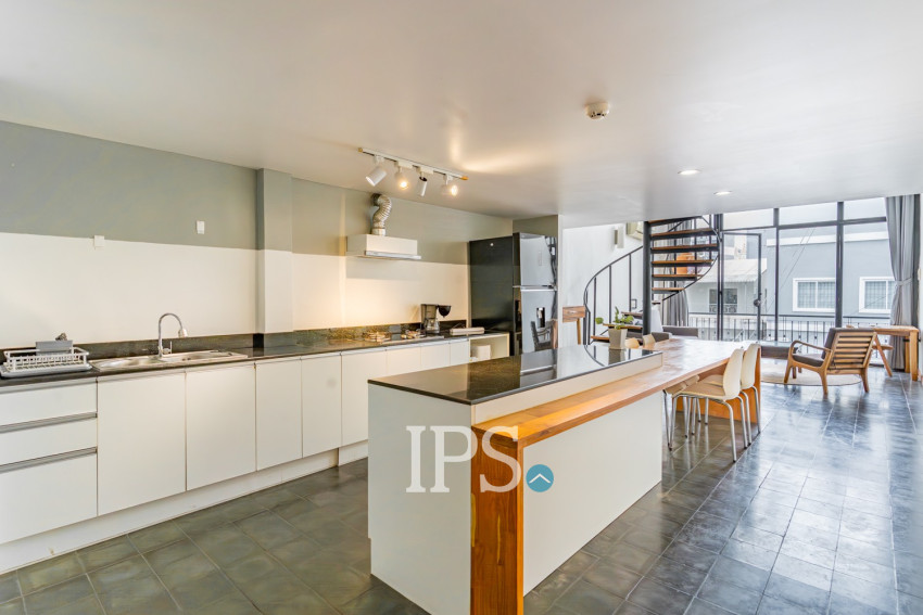 Renovated 1 Bedroom Loft Apartment For Rent - BKK1, Phnom Penh