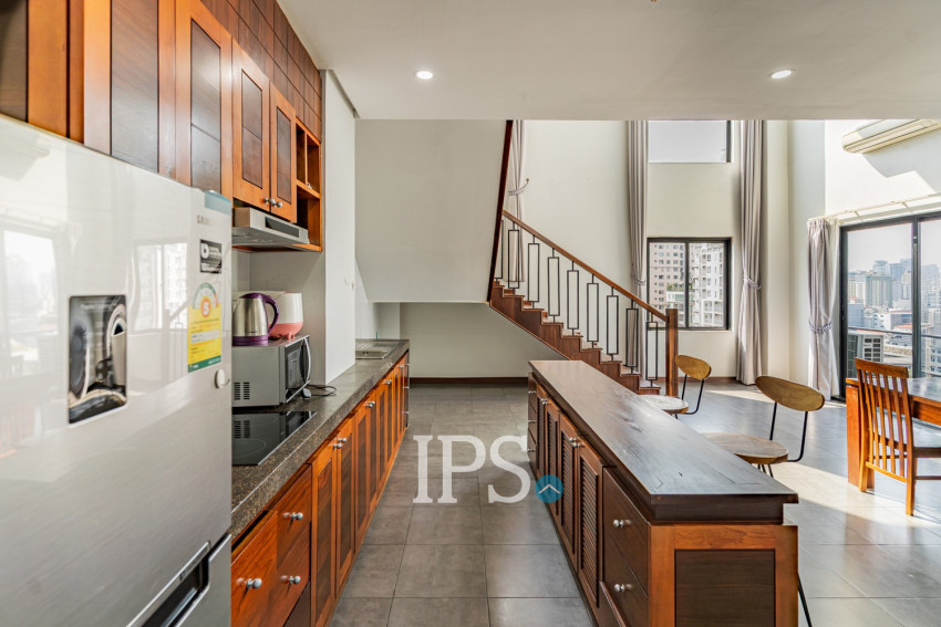 Duplex 4 Bedroom Serviced Penthouse For Rent - BKK1, Phnom Penh
