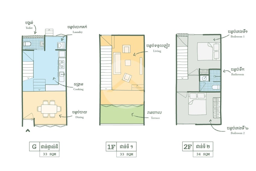 2 Bedroom Villa For Sale on Road 60, Siem Reap . Foreign ownership allowed